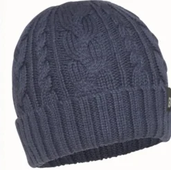 BURKE CABLE KNIT BEANIE - NAVY