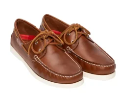 BURKE FLINDERS LEATHER DECK SHOE - TAN