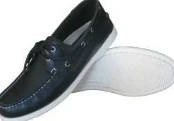 BURKE  FLINDERS LEATHER DECK SHOE - NAVY