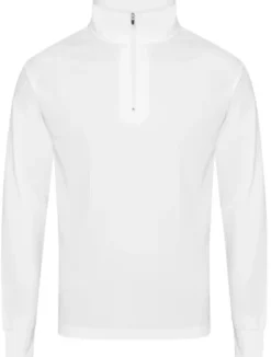BURKE LONG SLEEVE CREW POLO -WHITE