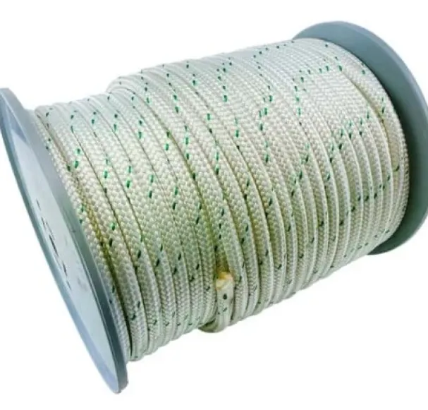 IRB 10mm Falcon Braid Core SK78 - WHITE W/- FLUORO GREEN & BLACK FLECK