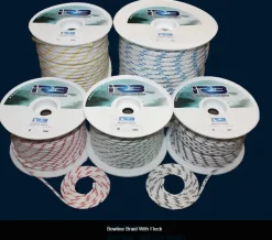 12MM BOWLINE BRAID WHITE w/ BLUE FLECK