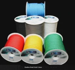 2MM IRB BOWLINE BRAID - DB POLY - WHITE WITH GREEN FLECK - BREAKING STRENGTH - 109KG