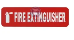 SAM ALLEN SAFETY LABEL - FIRE EXTINGUISHER 100mm x 30mm 3M ADHESIVE